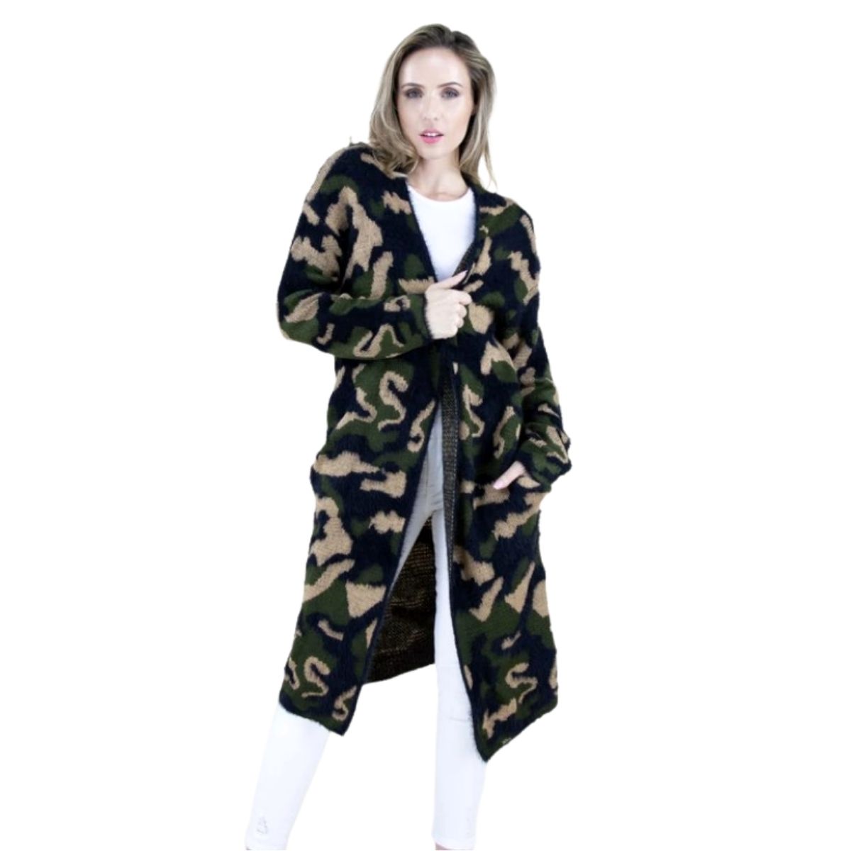 L/XL Camo Long Sleeve Cardigan